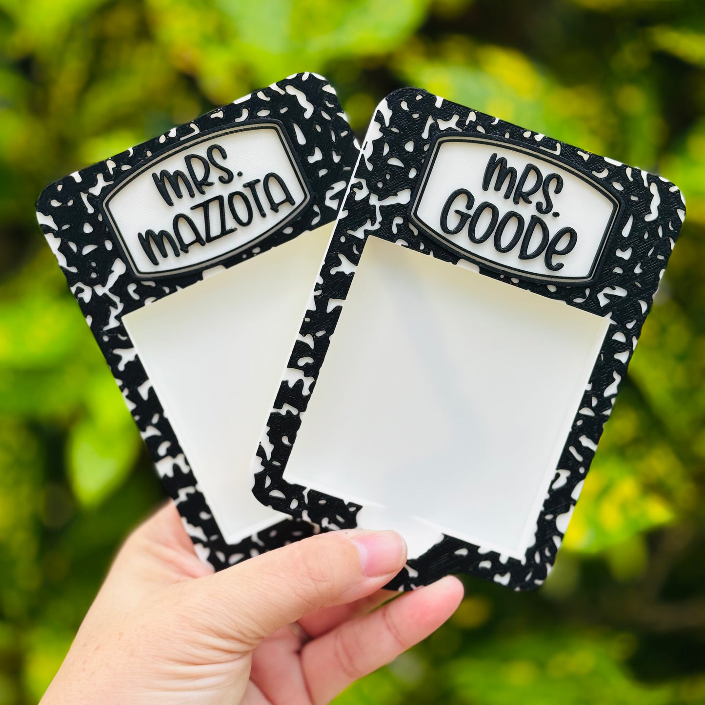 Custom Composition Book Sticky Note Holder