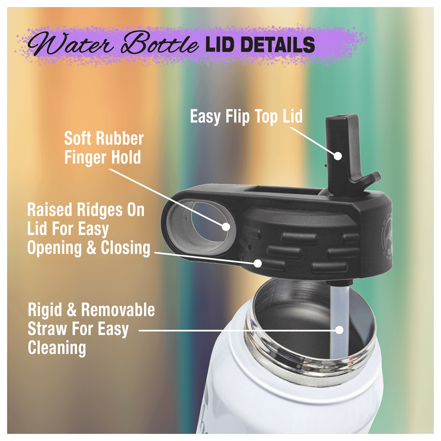 Vipers Baseball Custom Bottles - 32oz (Black)