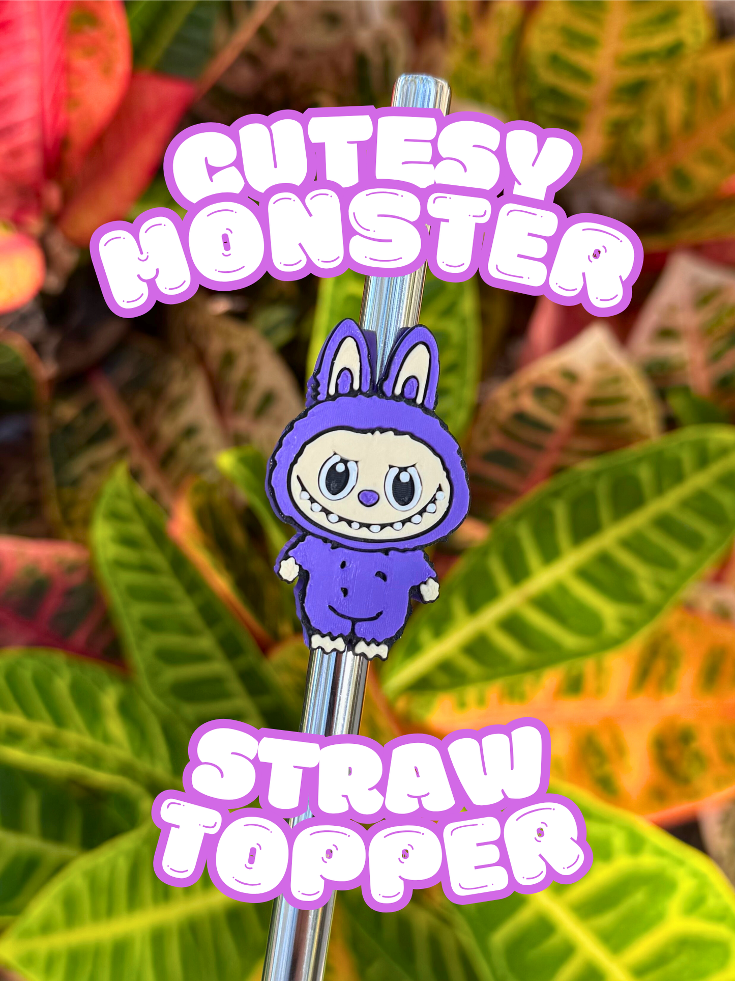 Cutesy Monster Straw Topper