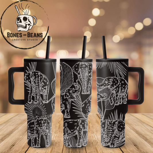 Elephants Engraved Tumbler - 40oz