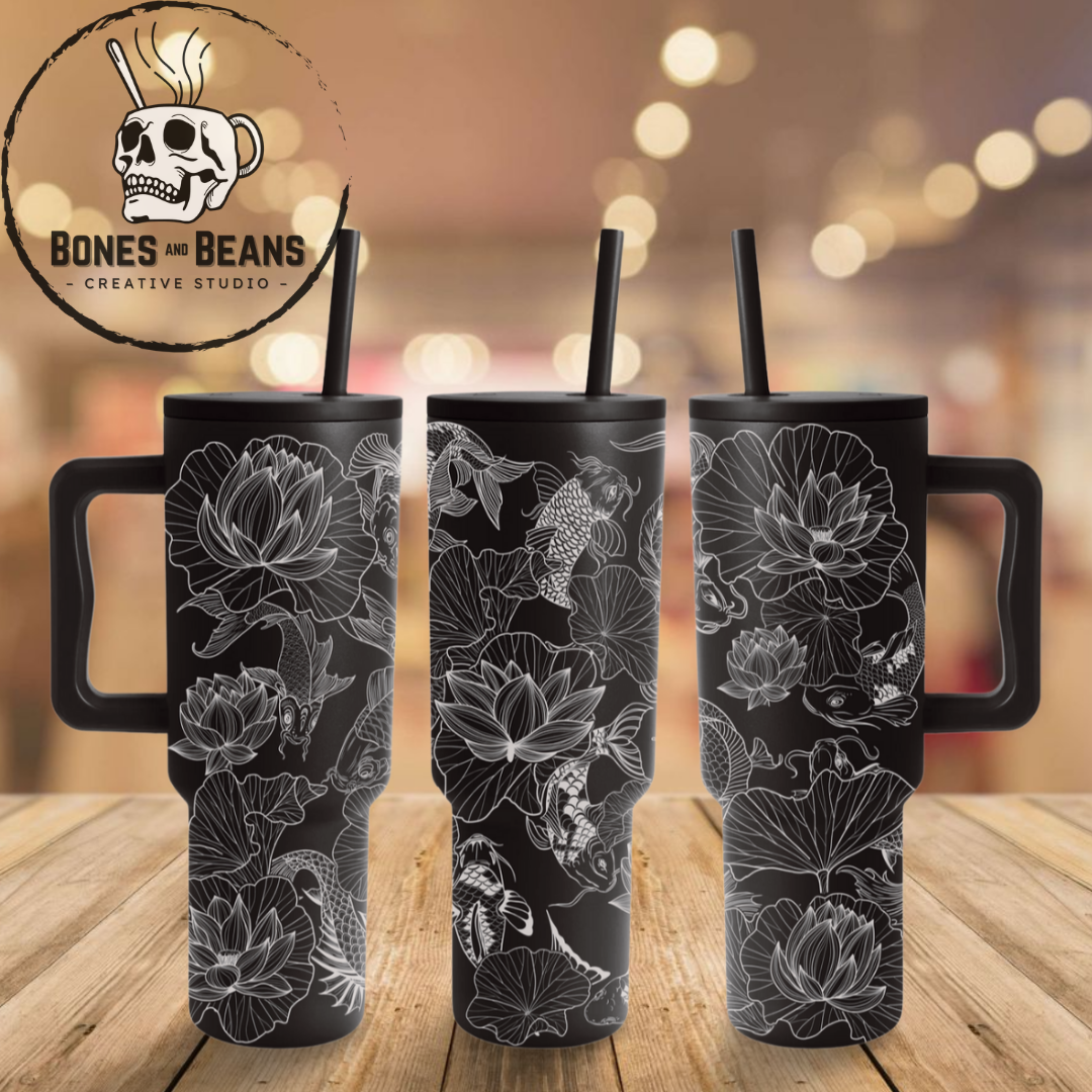 Koi Fish Engraved Tumbler - 40oz