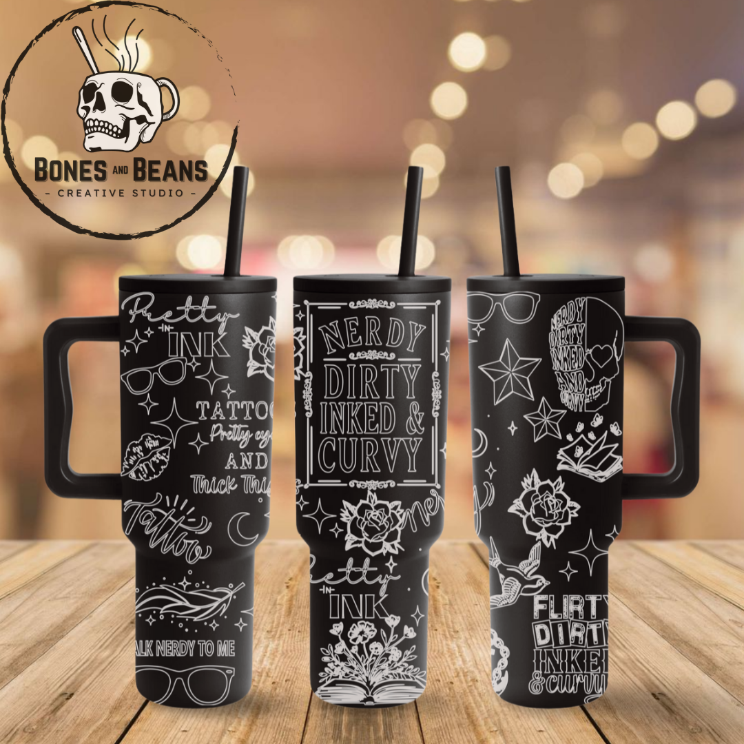 Inked & Curvy Engraved Tumbler - 40oz