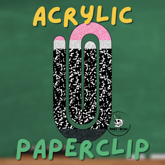 Composition Pencil Acrylic Paperclips (Set of 6)