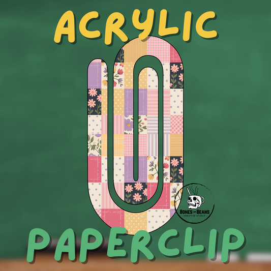 Floral Quilt Acrylic Paperclips (Set of 6)