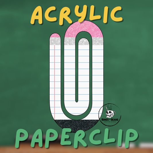 Notebook Paper Pencil Acrylic Paperclips (Set of 6)