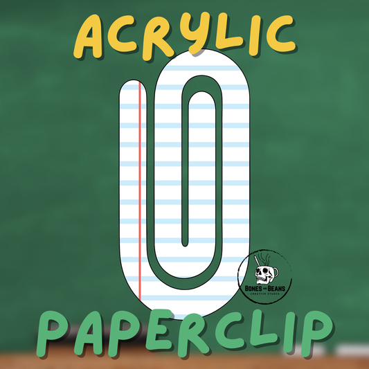 Notebook Paper Acrylic Paperclips (Set of 6)
