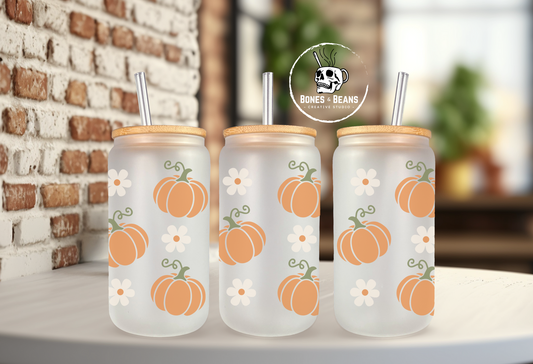Pumpkin & Flowers Cup - 16 oz