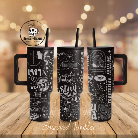 Musical Cat Momma Engraved Tumbler - 40 oz