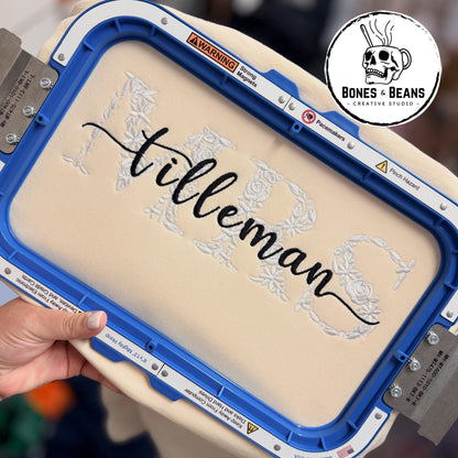 Custom Mrs Last Name Embroidered Sweatshirt in Ivory | Personalized Bridal Gift