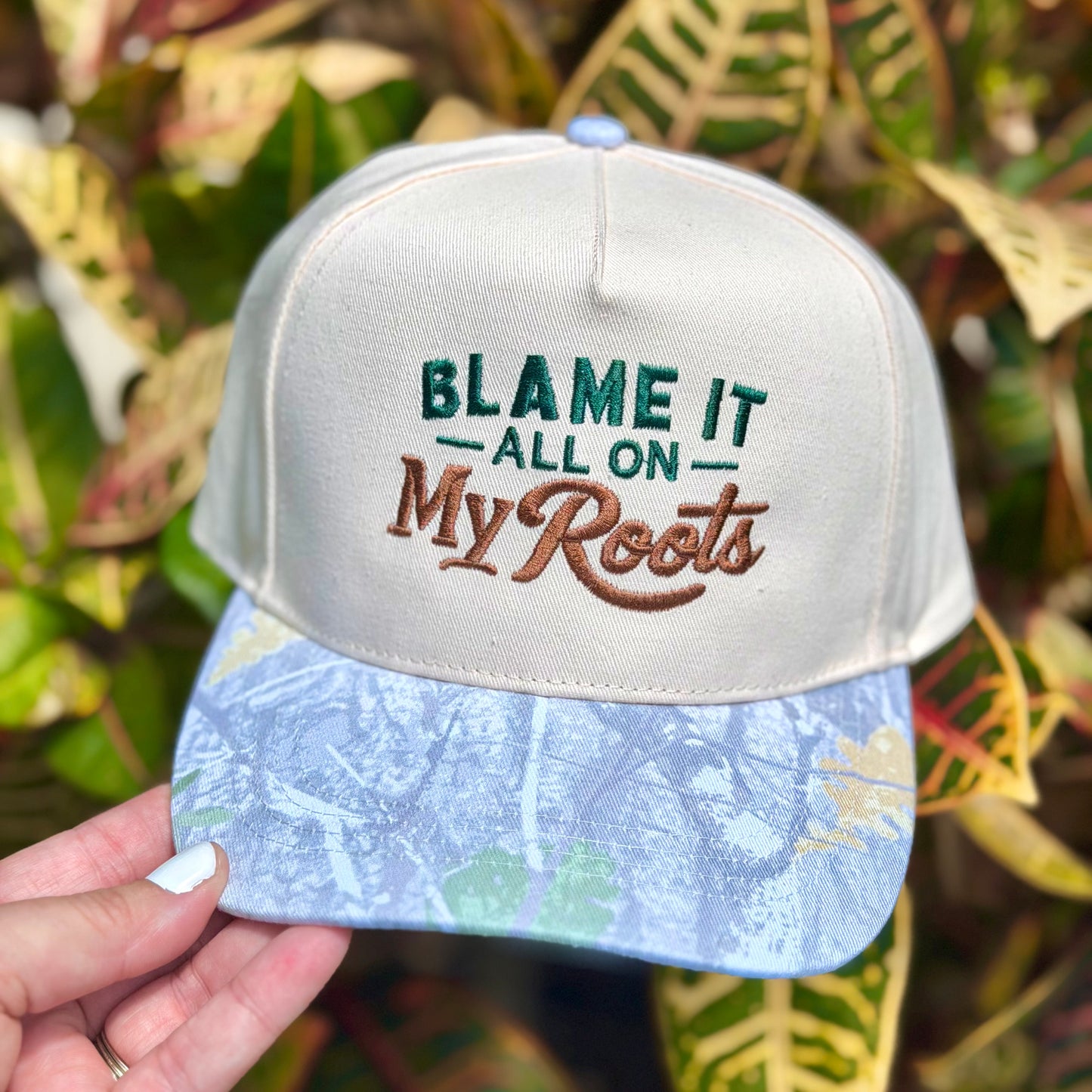 Blame It All On My Roots — Embroidered Baseball Cap
