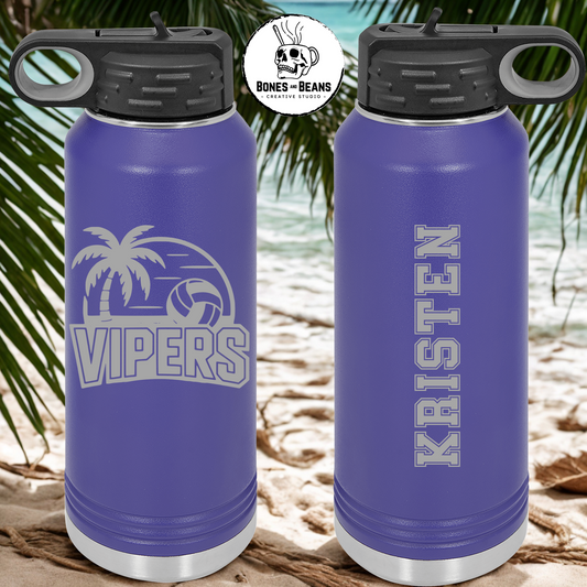Vipers Volleyball Custom Bottles - 32oz (Purple)