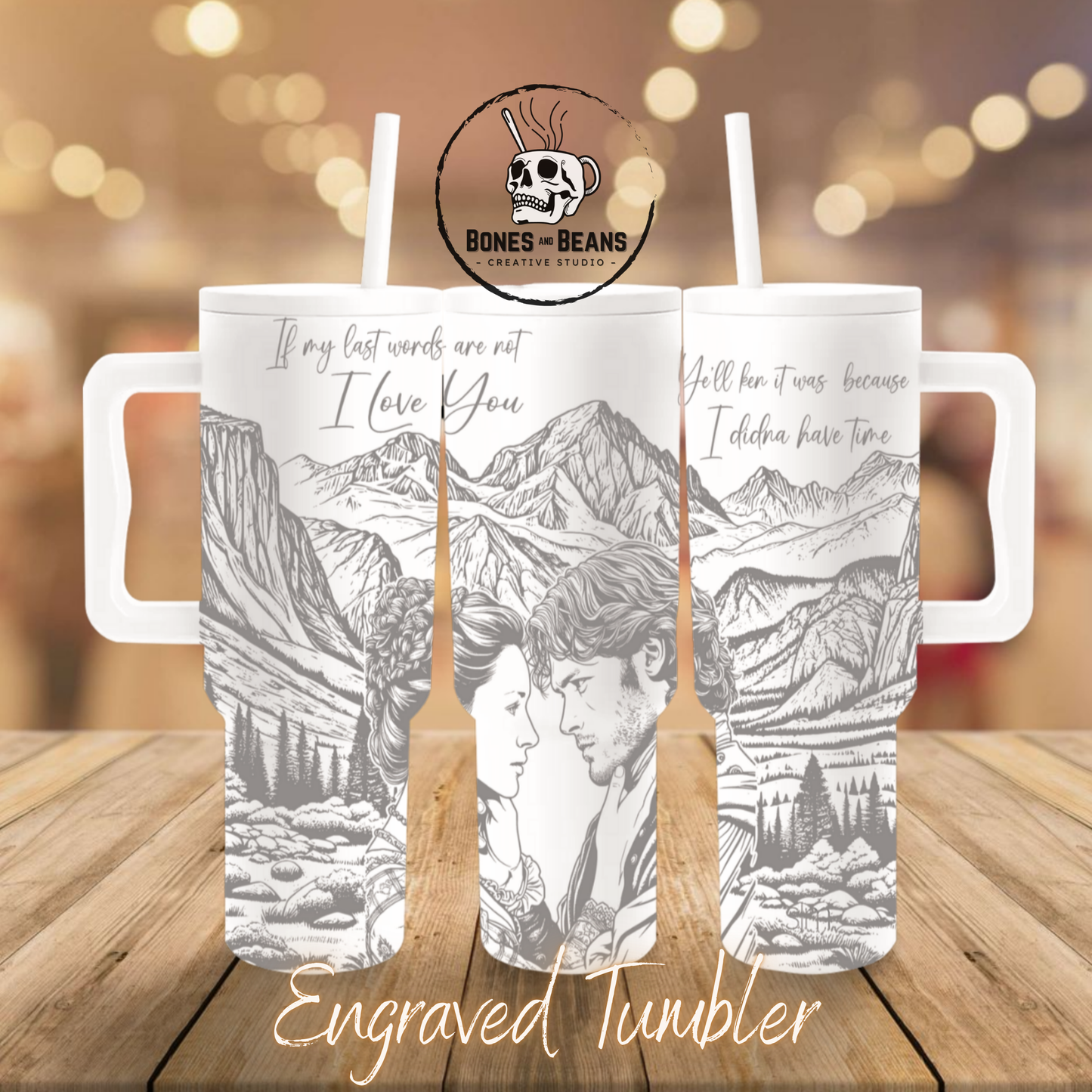 Sassenach Engraved Tumbler - 40oz (White)